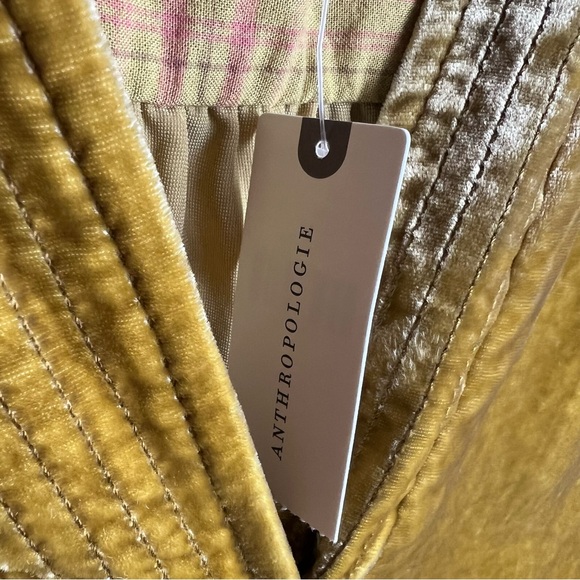 NWT Anthropologie Melody Velvet Tunic Dress Chartreuse Size S - Picture 12 of 16